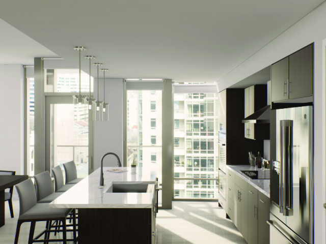 skyline living apartment kitchen